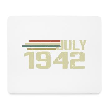 Birthday July 1942 Year 1942 July Year 1942 - Mouse Pad (horizontal) - white - Front