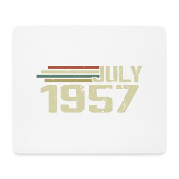 Geburtstag Juli 1957 Jahr 1957 Juli Jahrgang 1957 - Mousepad (Querformat) - Weiß - Vorne
