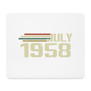 Geburtstag Juli 1958 Jahr 1958 Juli Jahrgang 1958 - Mousepad (Querformat) - Weiß - Vorne