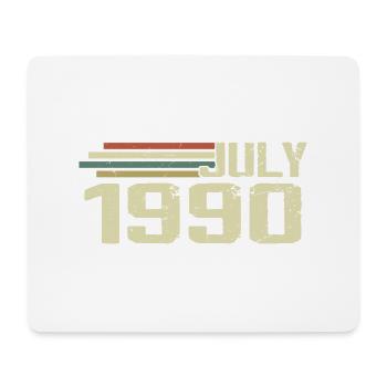 Birthday July 1990 Year 1990 July Year 1990 - Mouse Pad (horizontal) - white - Front