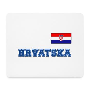 Croatia jersey look – HRVATSKA with flag flag - Mouse Pad (horizontal) - white - Front