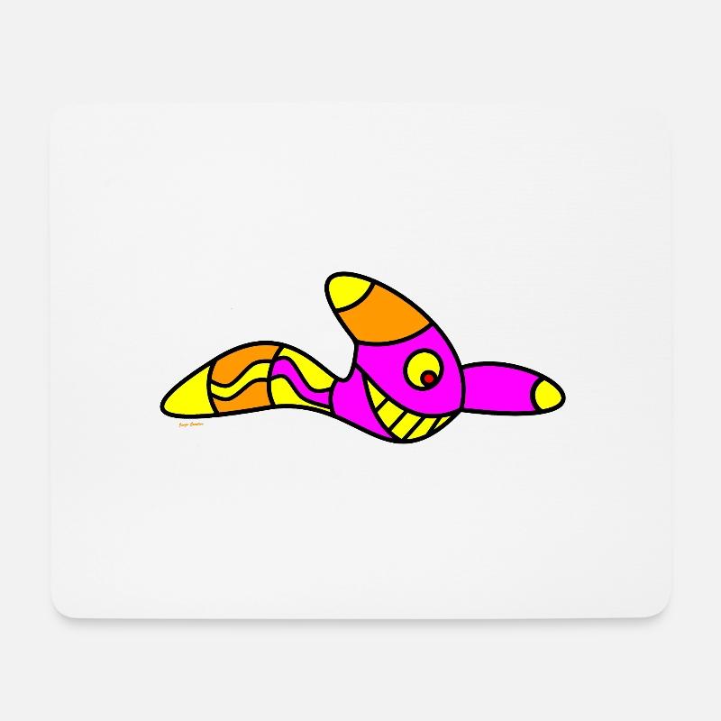 Wurm shirt - Mousepad (Querformat) - Weiß
