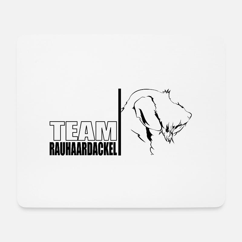 TEAM Rauhaardackel Hunde Hund Teckel Wilsigns - Mousepad (Querformat) - Weiß