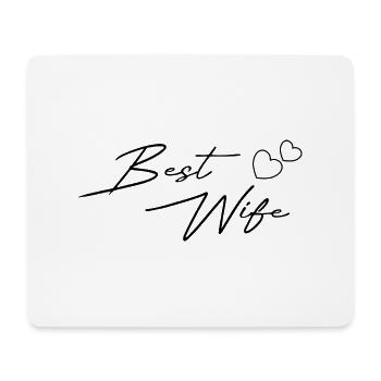 Best Wife Design noir - Tapis de souris (format paysage) - blanc - Devant