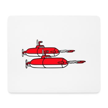 2 Militär U-Boote Schießen Torpedo Raketen Angriff - Mousepad (Querformat) - Weiß - Vorne