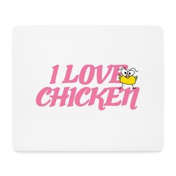 Poulet jaune J’adore le poulet - Tapis de souris (format paysage) - blanc - Devant