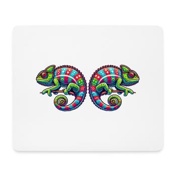 Caméléon - Tapis de souris (format paysage) - blanc - Devant