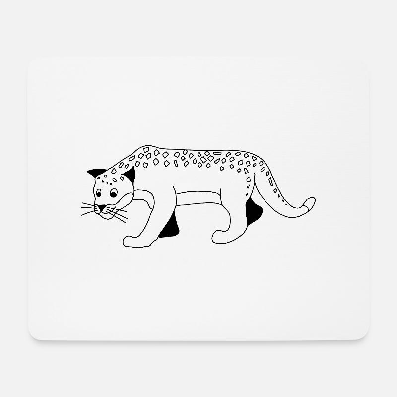 Jaguar - Grafik in schwarz-weiss - Mousepad (Querformat) - Weiß