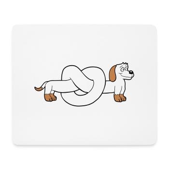 Hund Dackel Brezel Form Knoten Langer Körper Comic - Mousepad (Querformat) - Weiß - Vorne