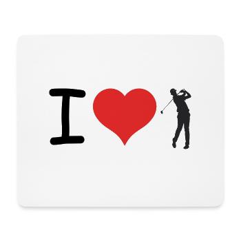 I love Golf - Relatable Sports Sticker - Mousepad (Querformat) - Weiß - Vorne