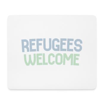 Flüchtlinge willkommen retro - Mousepad (Querformat) - Weiß - Vorne