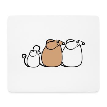 3 Mice Family Child Mom Dad Parents Row Cute - Mouse Pad (horizontal) - white - Front