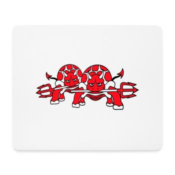 2 Turtle Devil Hell Team Evil Demon Friends - Mouse Pad (horizontal) - white - Front