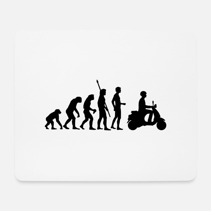 evolution_vespa - Mousepad (Querformat) - Weiß