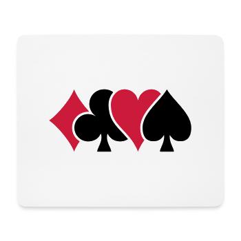 Playing Card Suits - Mouse Pad (horizontal) - white - Front