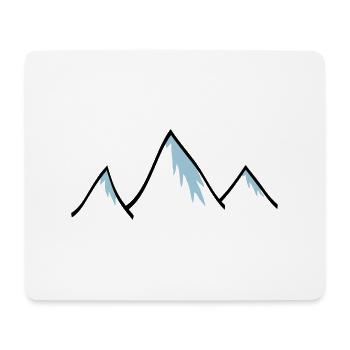 Berge mit Schneekuppe - Mousepad (Querformat) - Weiß - Vorne