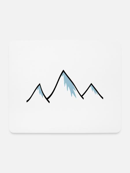 Berge mit Schneekuppe - Mousepad (Querformat) - Weiß