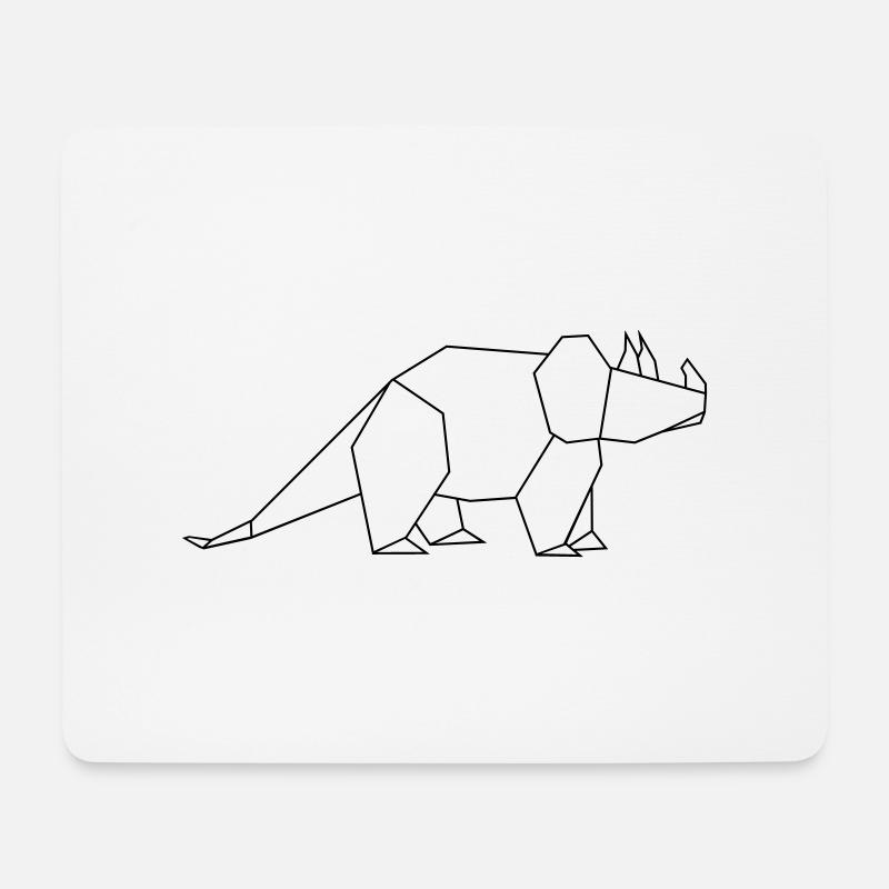 tricertops outline - Mousepad (Querformat) - Weiß