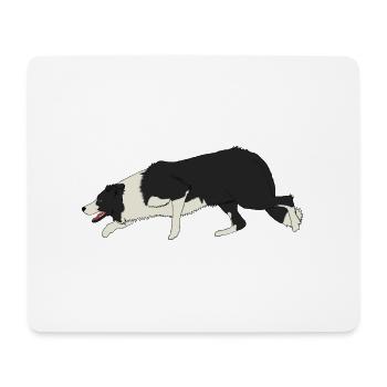 BORDER COLLIE - Tapis de souris (format paysage) - blanc - Devant