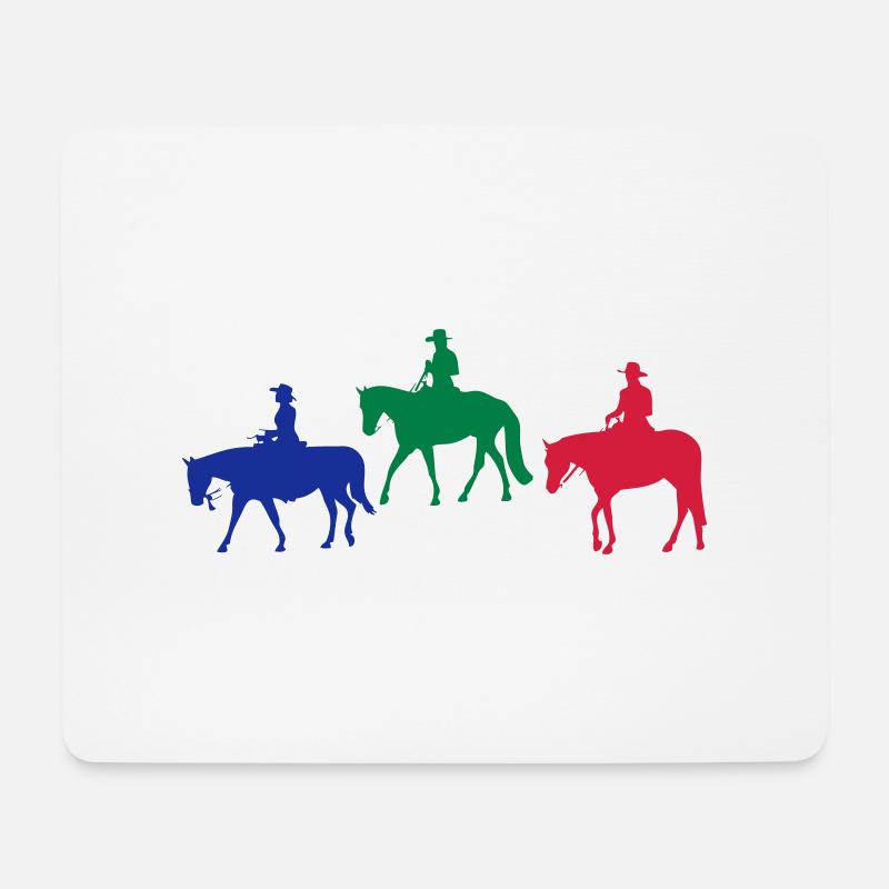 Westernreiter - Mousepad (Querformat) - Weiß