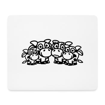 cow_family_with_two_boys_1c - Mouse Pad (horizontal) - white - Front