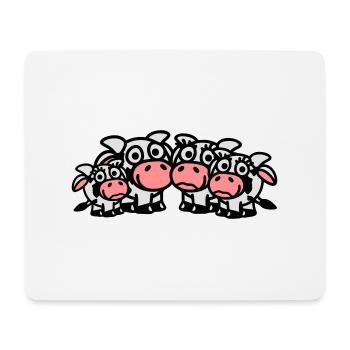 cow_family_with_two_girls_3c - Mouse Pad (horizontal) - white - Front