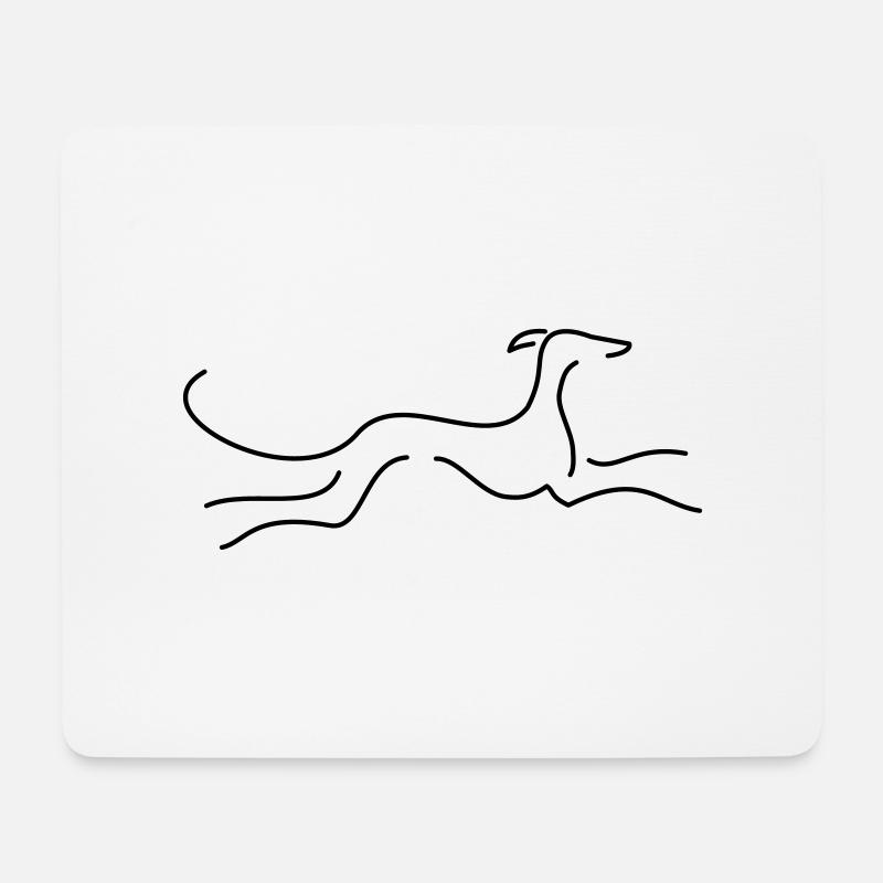 Windhund - Mousepad (Querformat) - Weiß
