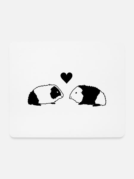 Guinea pig love - Mouse Pad (horizontal) - white