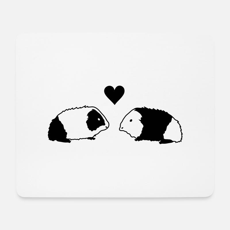 Meerschwein Love - Mousepad (Querformat) - Weiß