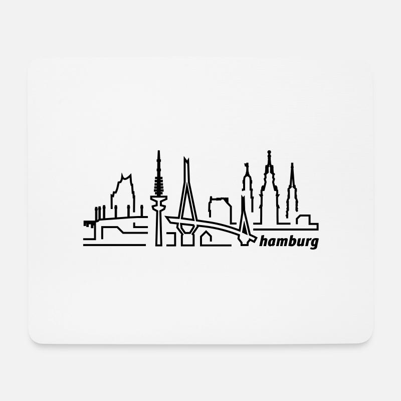 hamburg_lines - Mouse Pad (horizontal) - white