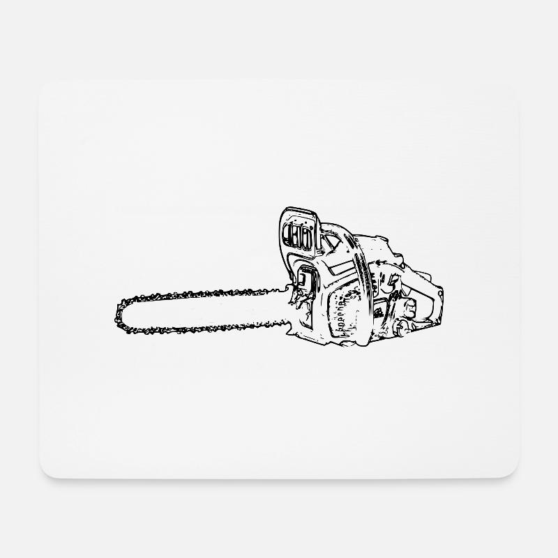 Motorsäge - Mousepad (Querformat) - Weiß