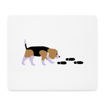 Beagle Mantrailer - Mousepad (Querformat) - Weiß - Vorne