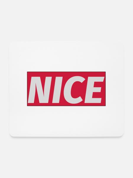 NICE - Mousepad (Querformat) - Weiß