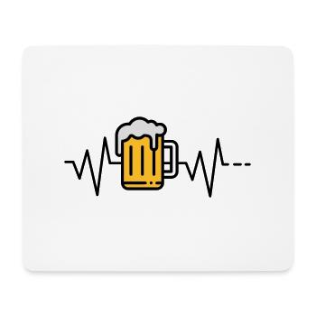 Herzschlag Bier - Mousepad (Querformat) - Weiß - Vorne