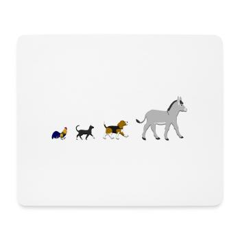 Chien, chat, coq, âne - Tapis de souris (format paysage) - blanc - Devant