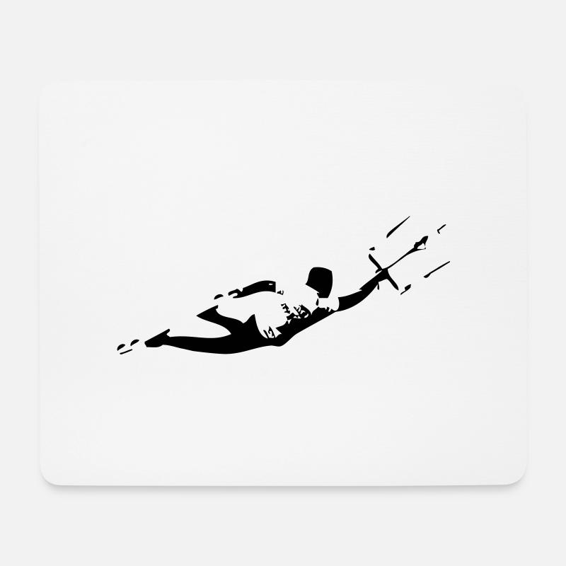 Unhooked kitesurfing - Mouse Pad (horizontal) - white