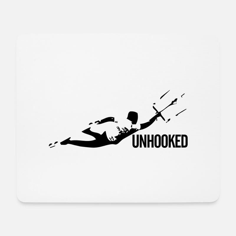 Kitesurfing UNHOOKED - Mousepad (Querformat) - Weiß
