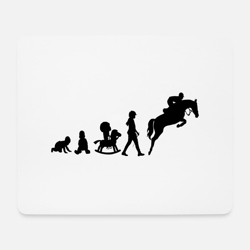 Evolution Springreiter - Mousepad (Querformat) - Weiß