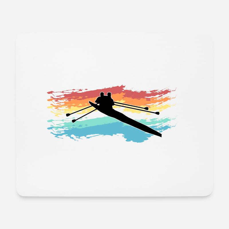 Rudern - Mousepad (Querformat) - Weiß