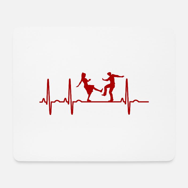 Lindy Hop Swing Tanzen Geschenk Heartbeat Boogie - Mousepad (Querformat) - Weiß