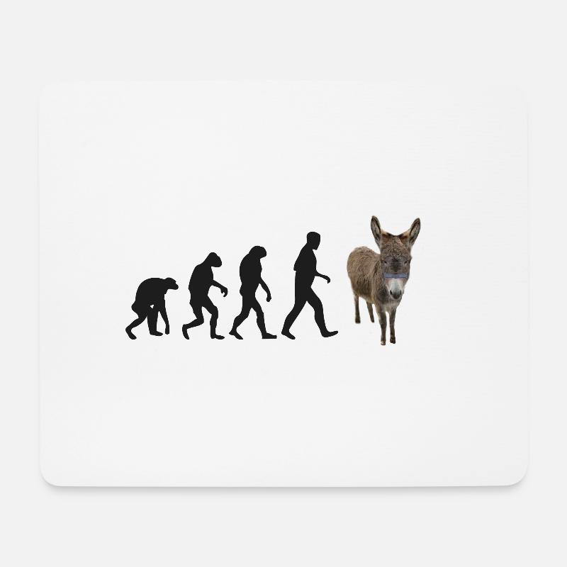 esel evolution - Mousepad (Querformat) - Weiß