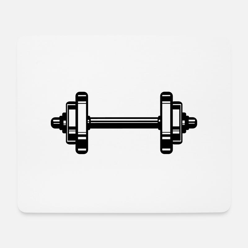 Hantel - Mousepad (Querformat) - Weiß