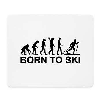 Évolution Ski de fond - Tapis de souris (format paysage) - blanc - Devant
