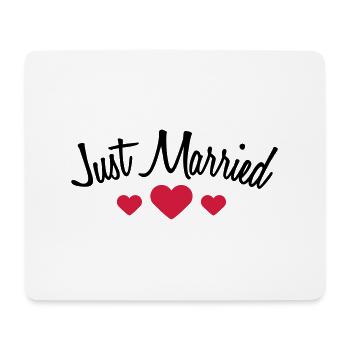 Just Married Hearts Logo Design - Tapis de souris (format paysage) - blanc - Devant