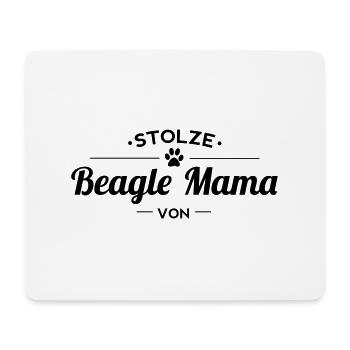 Beagle Mama Wunschname - Mousepad (Querformat) - Weiß - Vorne