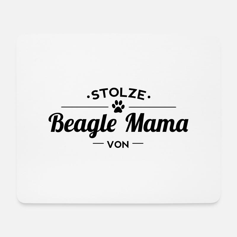 Beagle Mama Wunschname - Mousepad (Querformat) - Weiß
