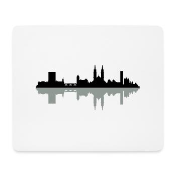 Skyline Basel - Mousepad (Querformat) - Weiß - Vorne