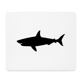 dessin requin squale plongée sous marine - Tapis de souris (format paysage) - blanc - Devant