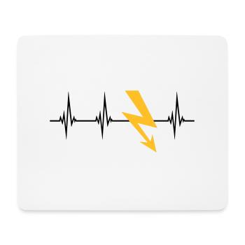 strom puls herzschlag frequenz elektrisch blitz en - Mousepad (Querformat) - Weiß - Vorne