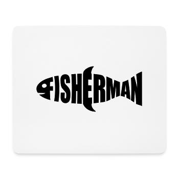 fisherman logo fisherman sea boat angler sport - Mouse Pad (horizontal) - white - Front